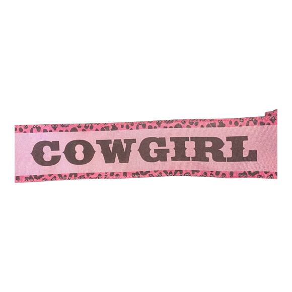 Pink Cowgirl Wired Ribbon – 2.5” x 3 Yards – Leopard Print Western Craft Supply - Picture 2 of 4
